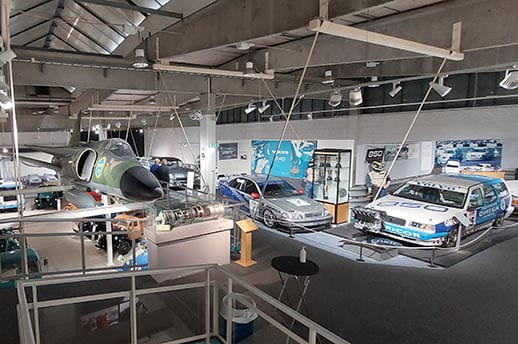 Vehicles on display in the Volvo Museum in Gothenburg, Sweden